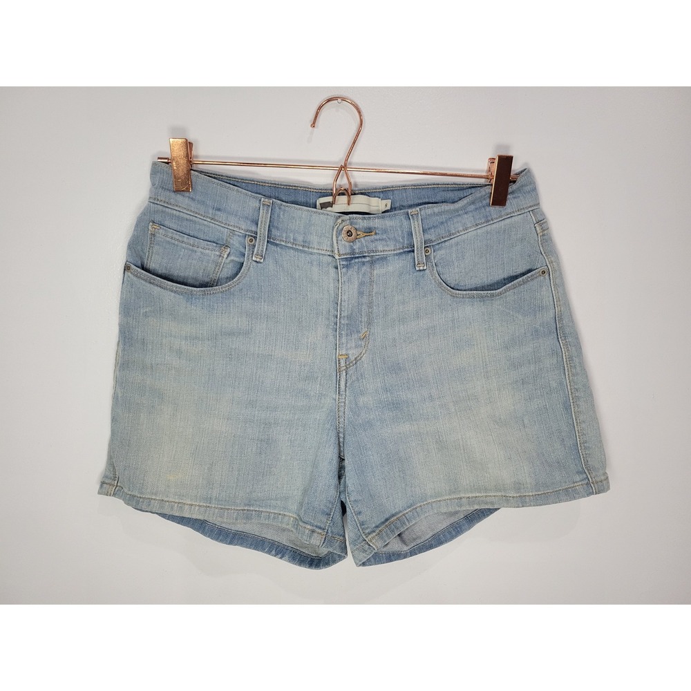 Levis‎ Womens Light Wash Denim Shorts Mid Rise Size 8 W29 Blue Jean Shorts